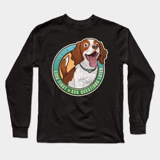 Lick First Brittany Spaniel Design Long Sleeve T-Shirt